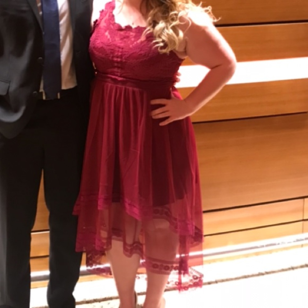 Francesca’s High-Low Lace Dress